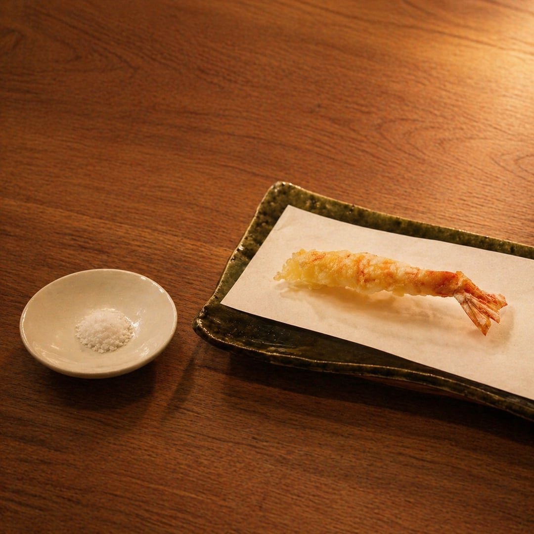 塩で食べる天ぷら